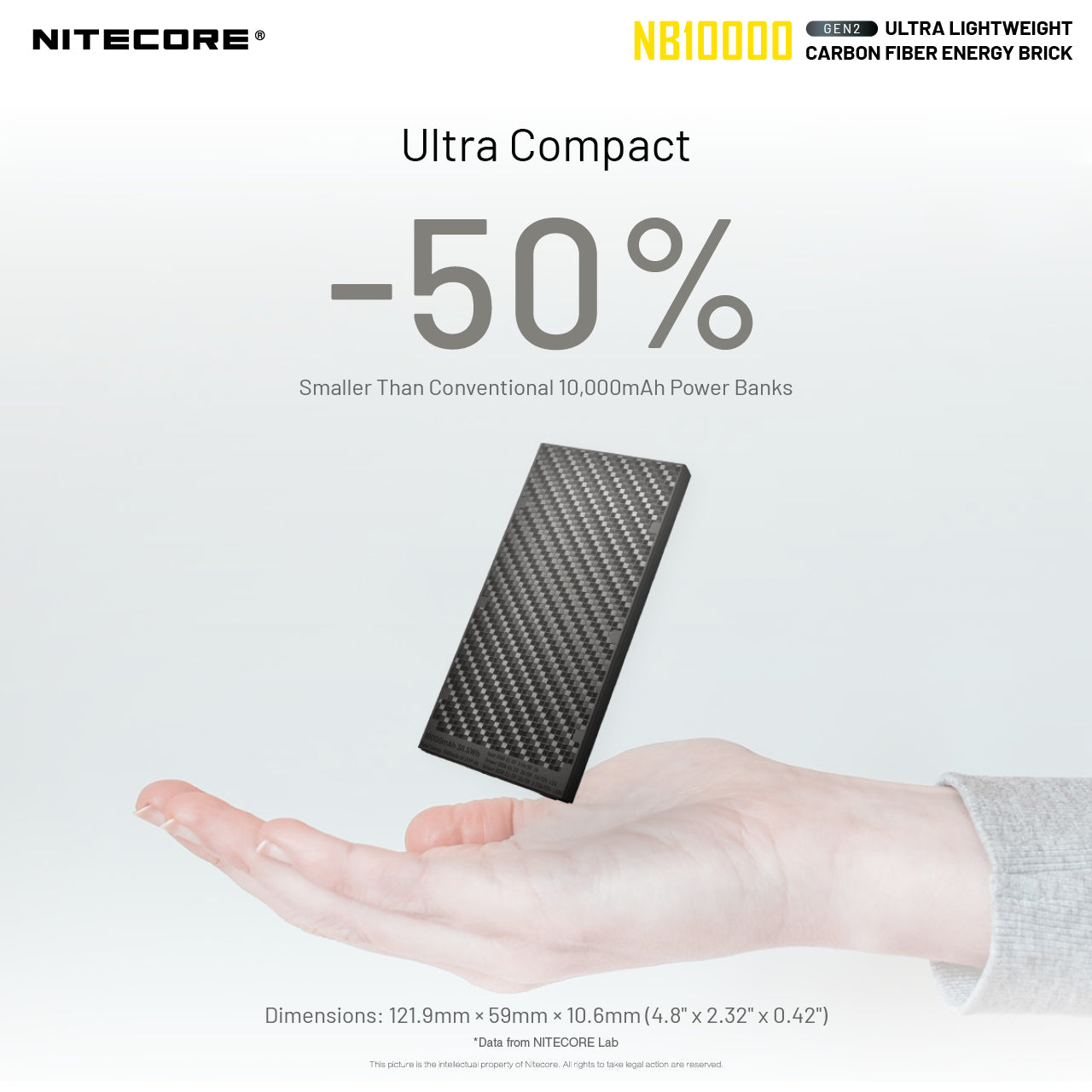 NB10000 Carbon Fiber Energy Brick (10,000mAh 3A GEN2)