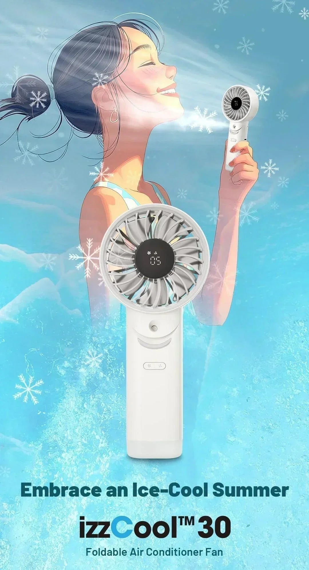 izzCool 30 - Foldable Air Conditioner Fan (3,500mAh)