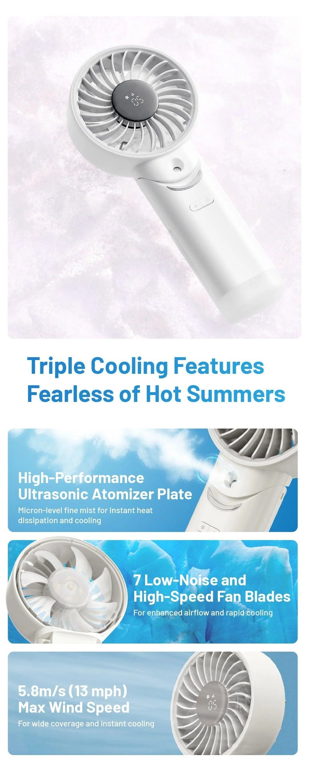 izzCool 30 - Foldable Air Conditioner Fan (3,500mAh)