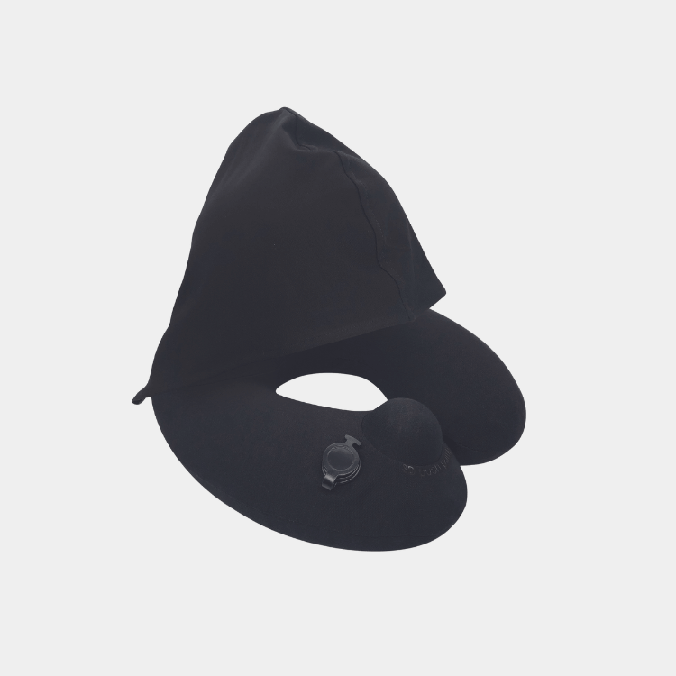 Travelmall 3D Inflatable Nursing Neck Pillow with Patented Pump and Hood