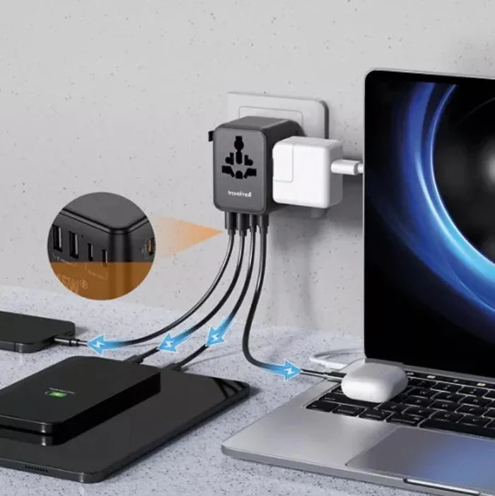 Travelmall GaN 45W PD High Performance 5 USB World Travel Adaptor