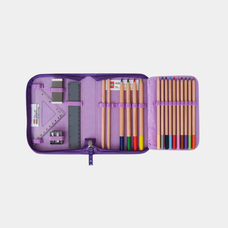 Pencil Case with Content Friends/Patchwork