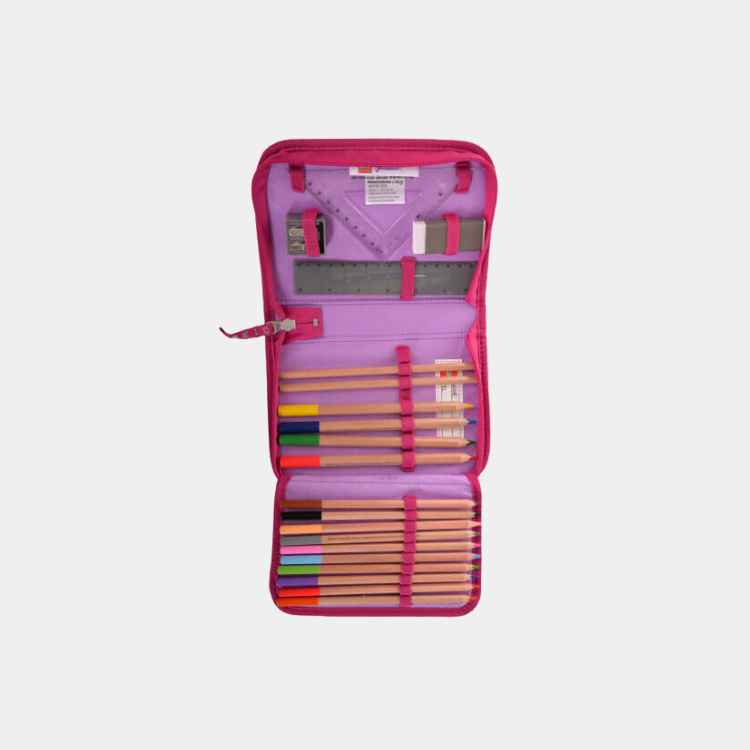 Pencil Case with Content Friends/Patchwork