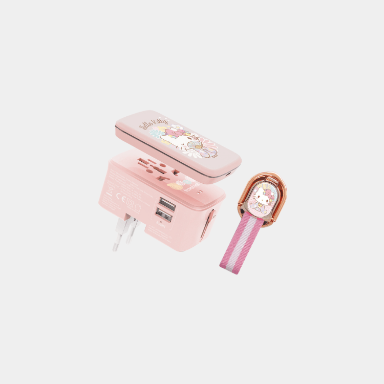 Travelmall x Hello Kitty 2-IN-1 Worldwide Travel Adaptor Set