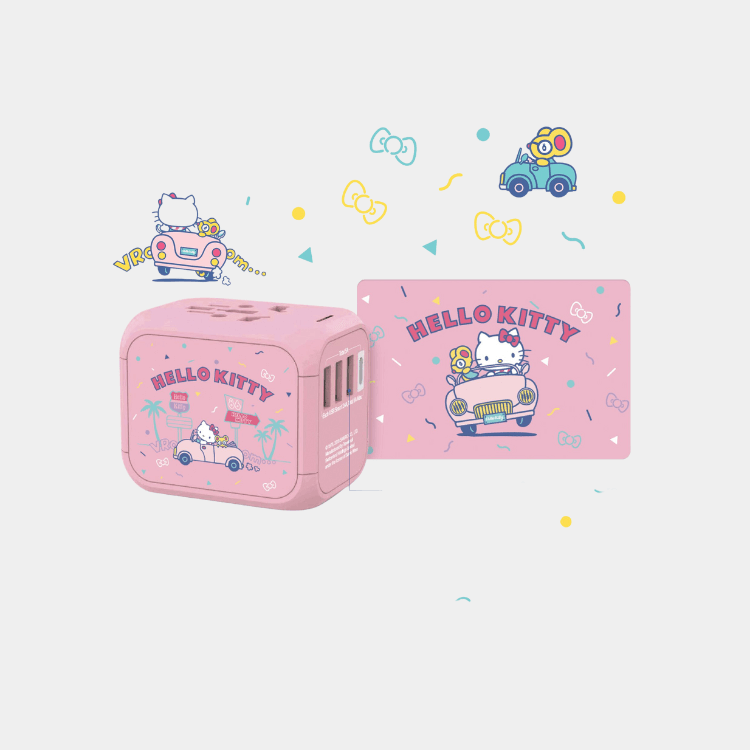 Travelmall x Hello Kitty 4USB Travel Adaptor Set With SIM Card Holder