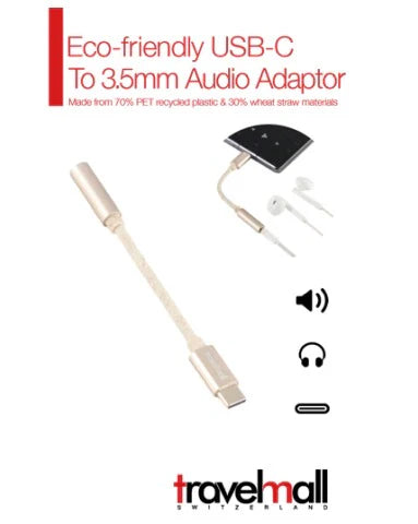 Travelmall Eco Friendly USB-C to 3.5mm Audio Adaptor