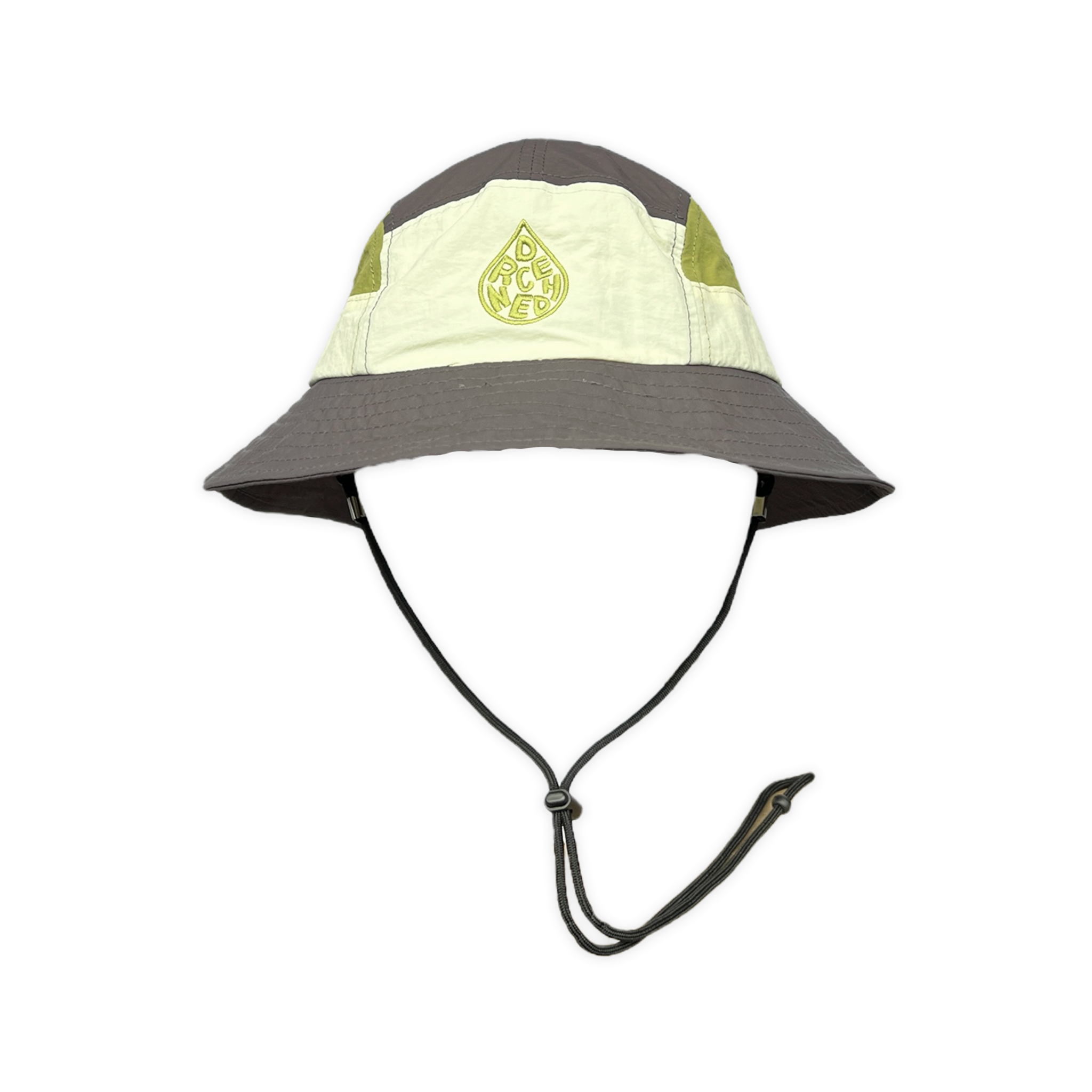 5-Panel Bucket Hat - Grey / Ivory / Lime