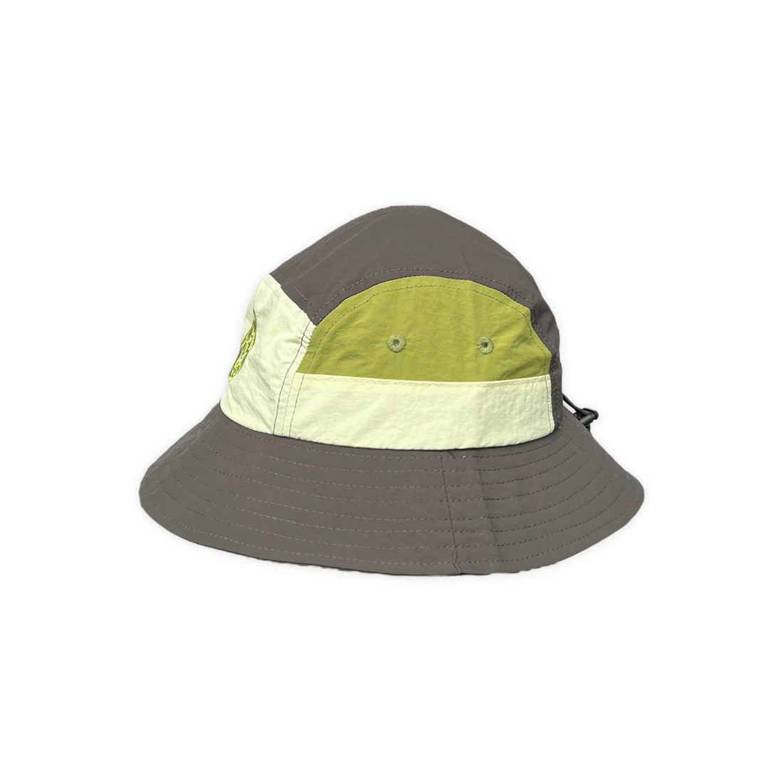 5-Panel Bucket Hat - Grey / Ivory / Lime