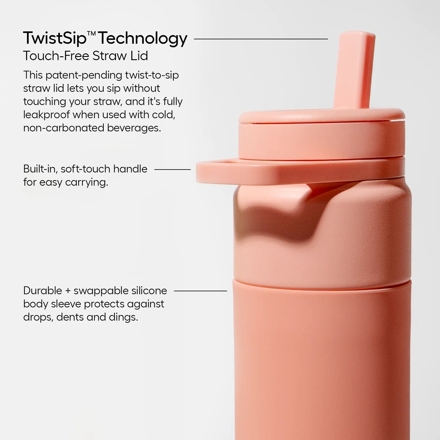 Rotera 25oz Insulated Flip Straw Water Bottle