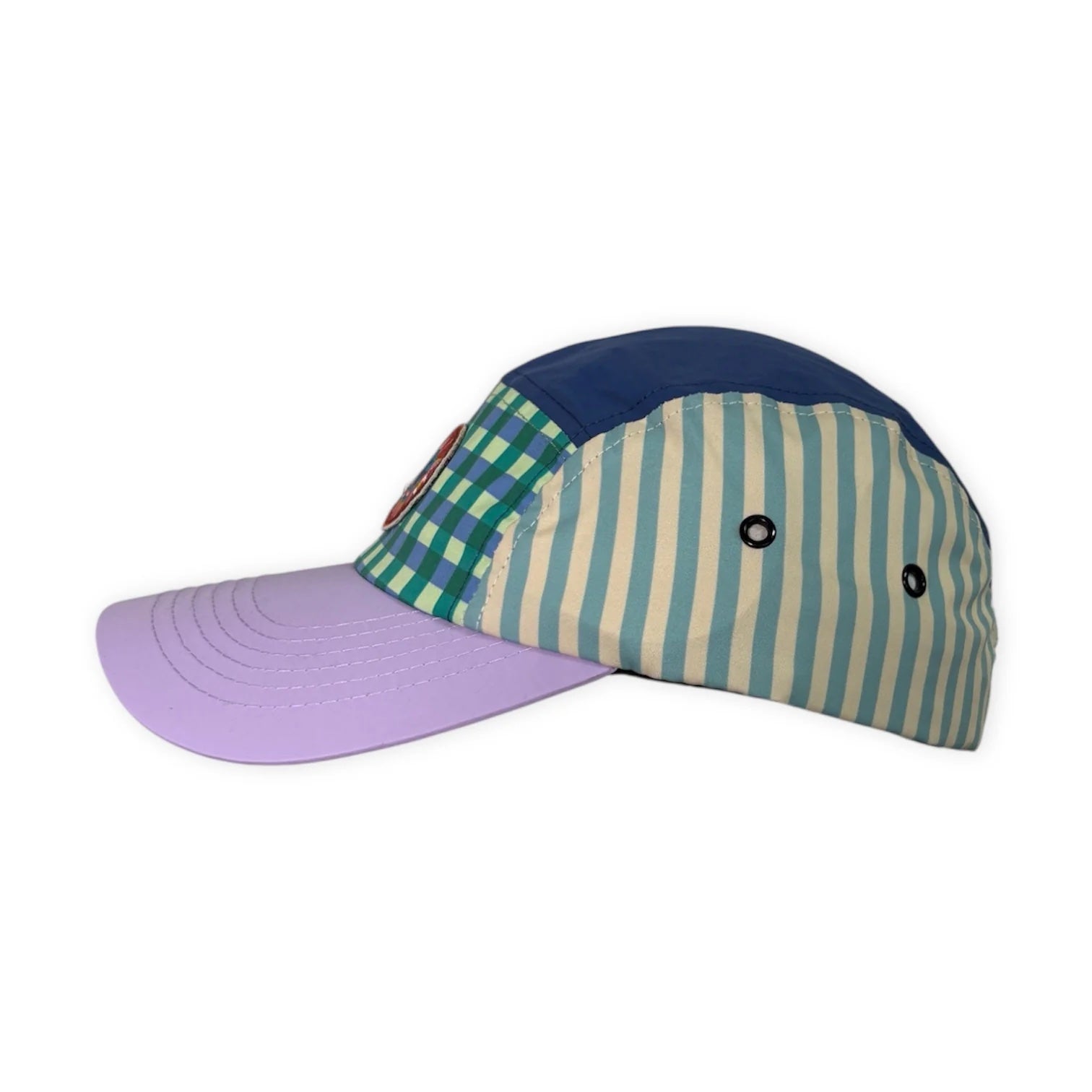 5 Panel Cap - Smitten By Pattern Collab Gingham Blues