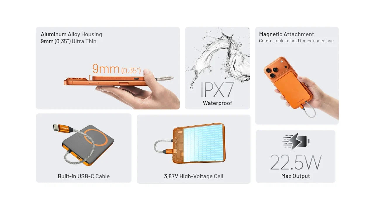 Pocket 5 Magnetic USB-C Power Bank (5,000 mAh 22.5W)